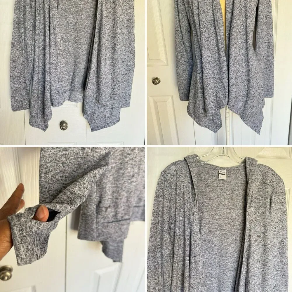 Old Navy Active Gray Hooded Cardigan Women’s Size SP Open Front Draped